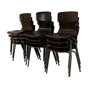 Ensemble de 12 chaises en bois de rose eromes