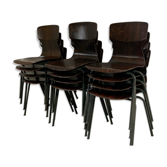Ensemble de 12 chaises en bois de rose Eromes
