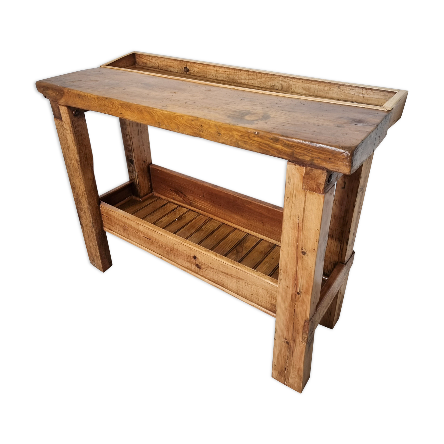 Solid oak workbench early XX th