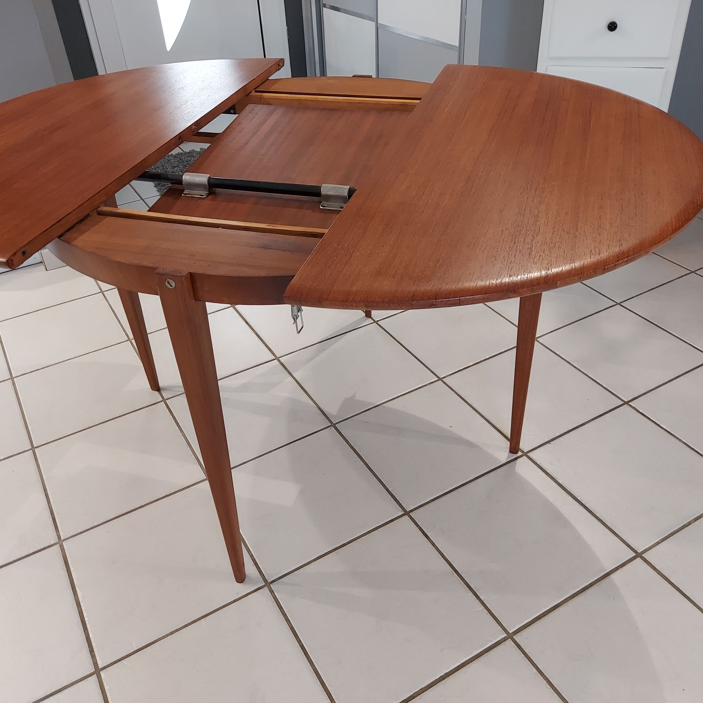 Scandinavian extendable table vintage teak 1960s