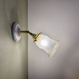 Vintage frosted glass tulip wall lamp