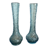 Paire petits vases bleu turquoise années 20/30