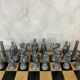Leather and metal chess set