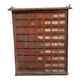 Wooden factory timer early twentieth storage cabinet