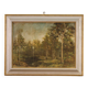 Italian painting signed and dated 1939 wooded landscape
