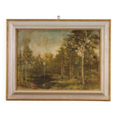 Tableau italien signé et daté 1939 paysage boisé