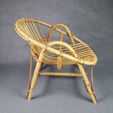 Children's rattan shell chair