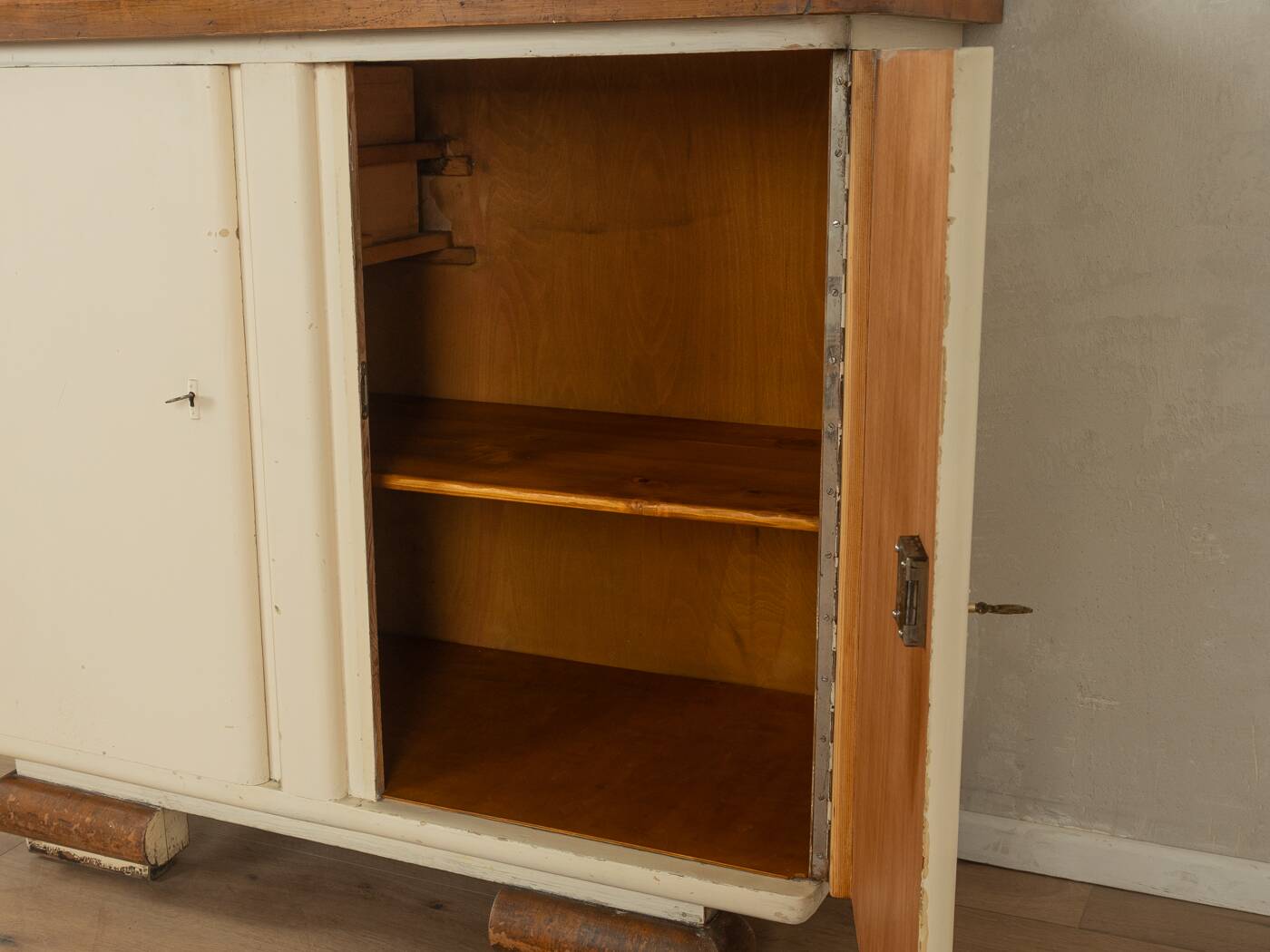Unique two-piece Art Deco kitchen cabinet from the 1920s