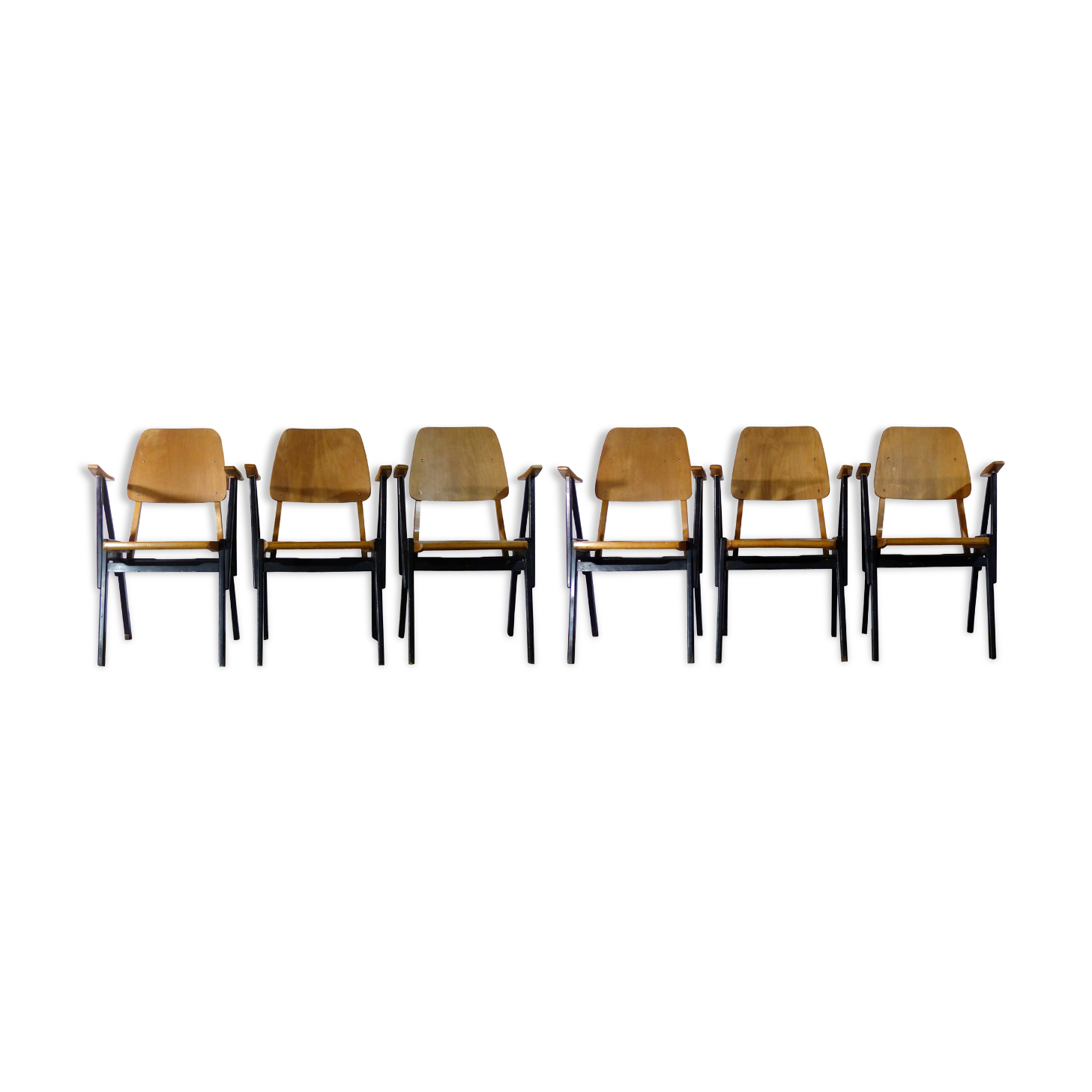 Lot of 6 modernist armchairs 1950 - 1960