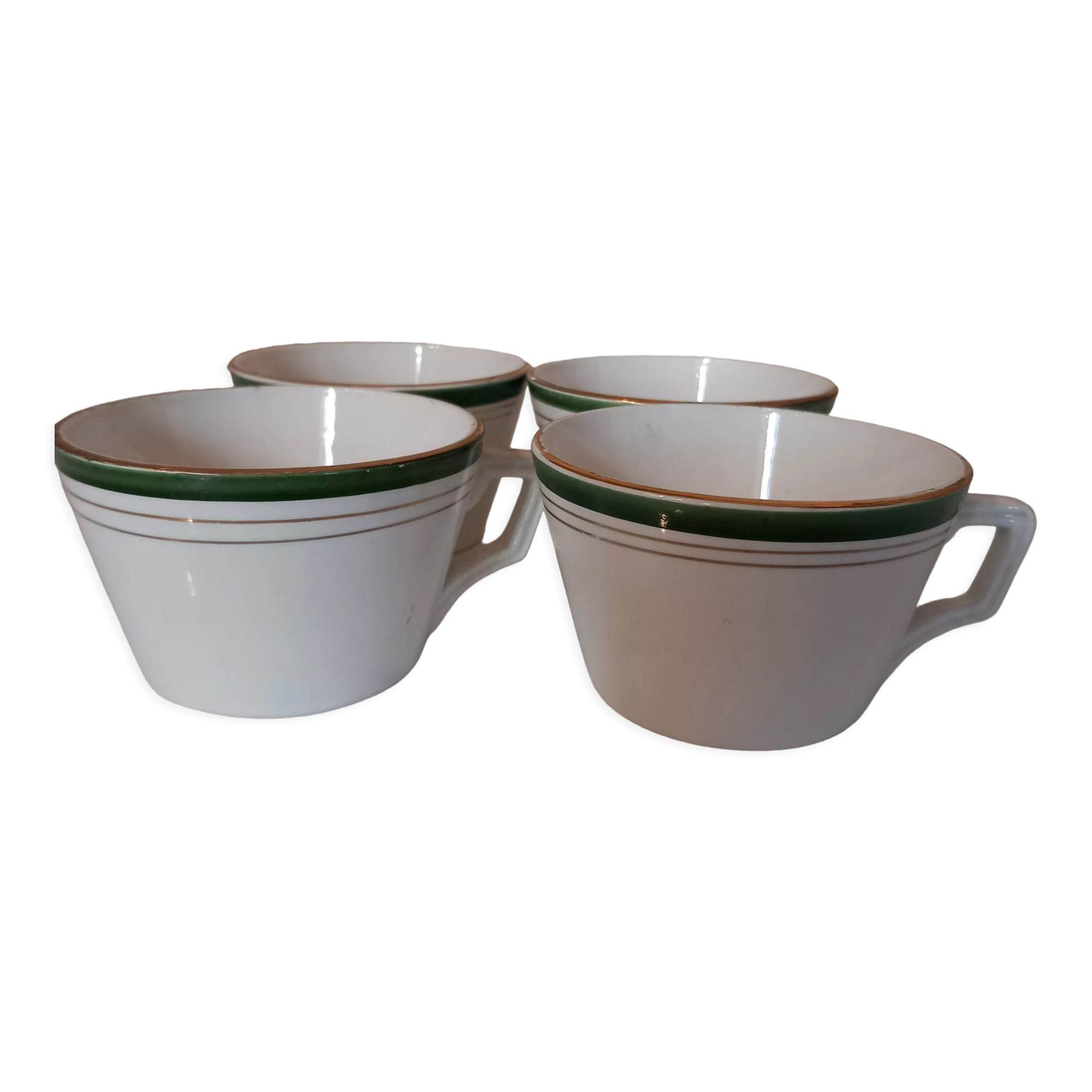 Lot 4 tasses Digoin Sarreguemines