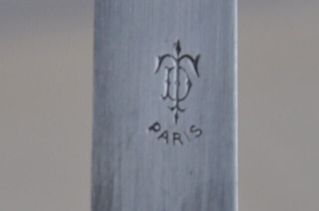 12 Antique silver ebony dessert knives