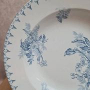Antique hollow plate Sarreguemines model Flore