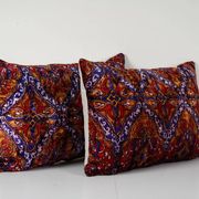 Set of 2 vintage velvet cushion covers 41x61 cm