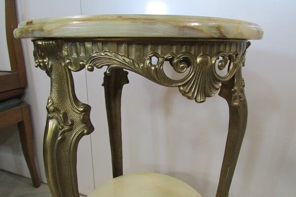 Tripod bronze side table