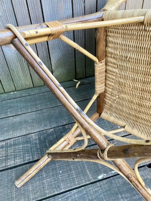 Old rattan armchair