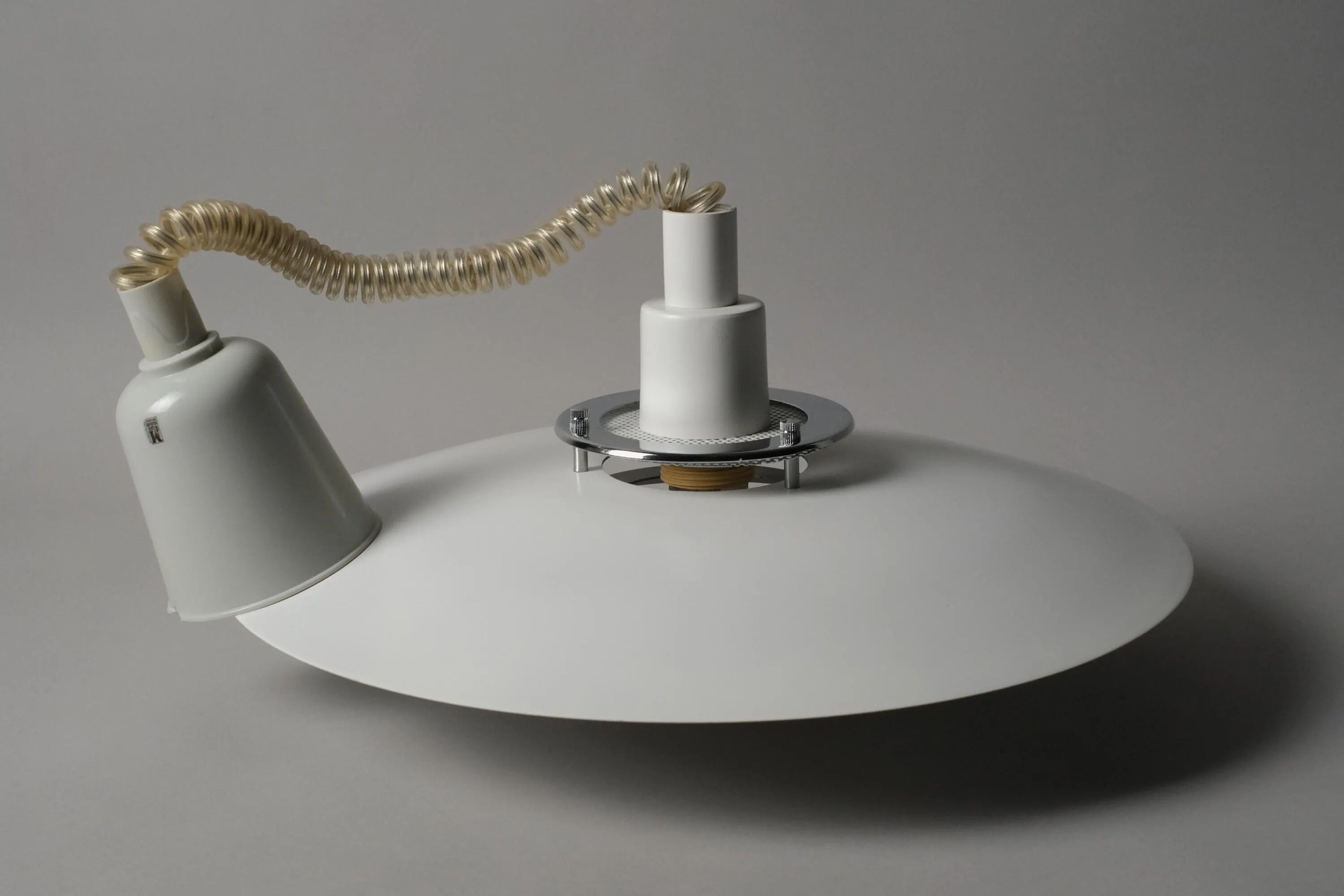 Markslöjd Multi-Layered Pendant Lamp, White Lacquered, 1990s Scandinavian Modern Lighting, Sweden