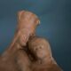 Vierge à l'Enfant en terre cuite XIXe modelage