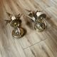 Pair of wheat spike wall lights in gold metal
