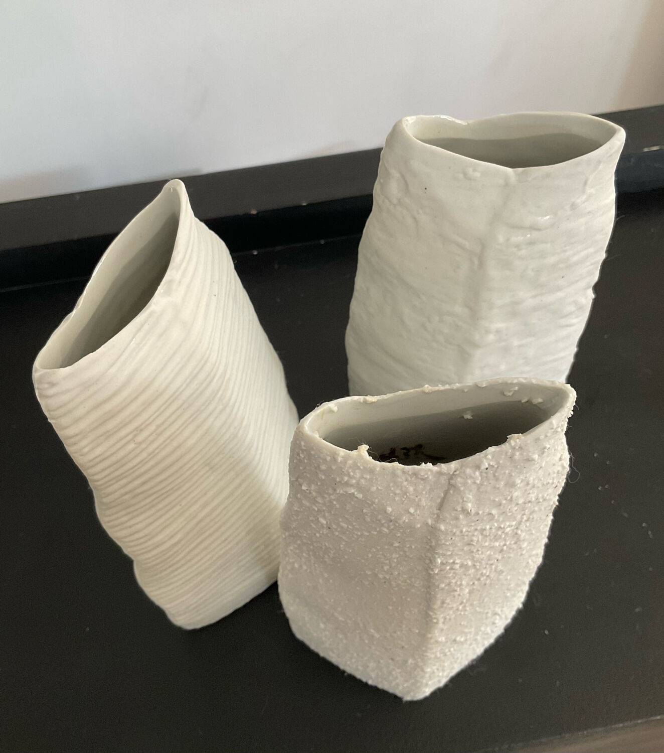 Trio of vintage porcelain vases