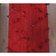 Vintage Turkish Hand-Knotted Wool Cotton Red Kilim Runner 65x148