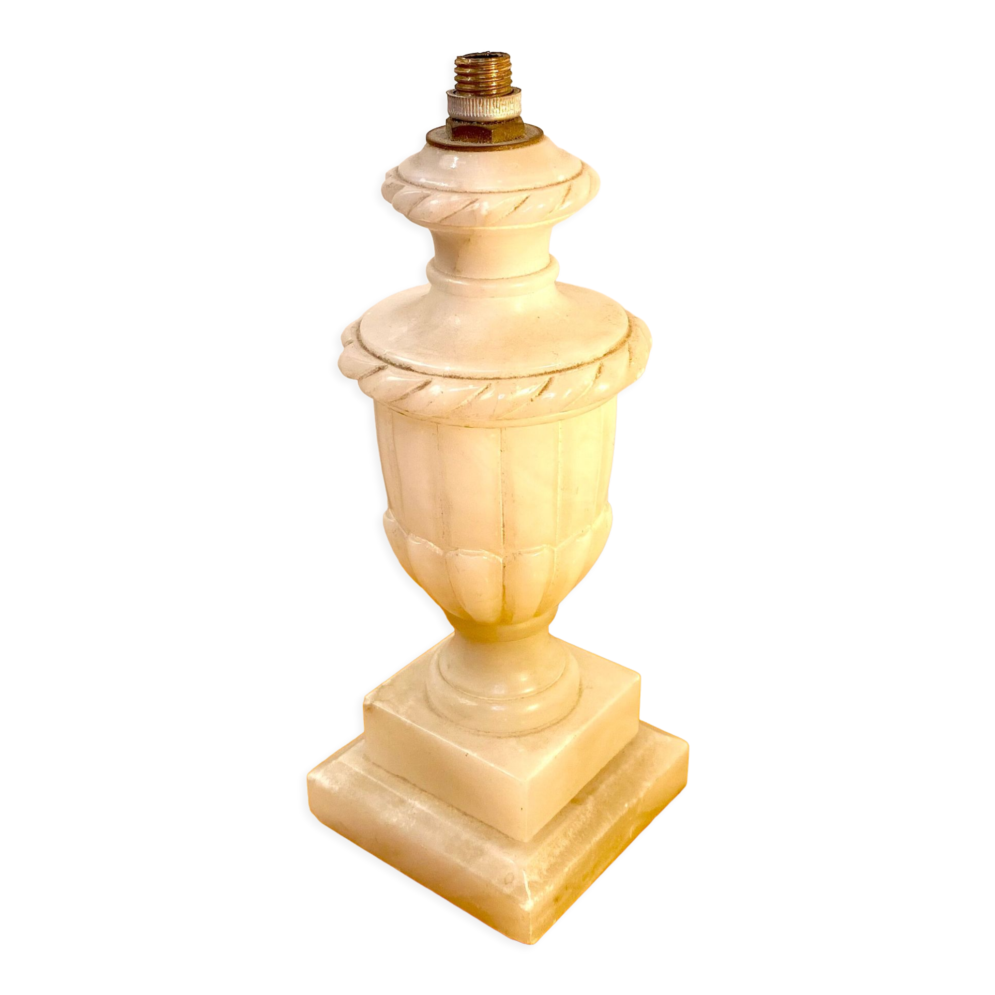 Classic style white alabaster lamp foot
