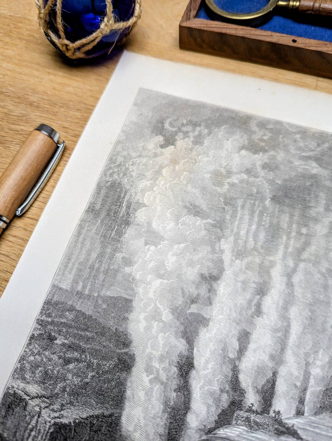 Victoria Falls, Africa. Printed illustration from 1866.