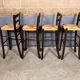 Tabouret de bar 4x vintage jonc brocante