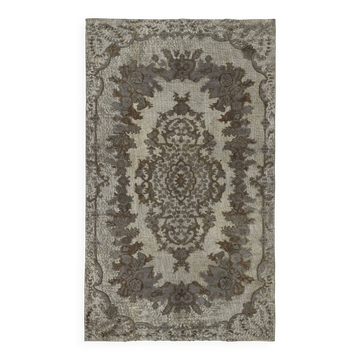 Overdyed Wool Vintage Handmade Carved Rug 160 cm x 272 cm