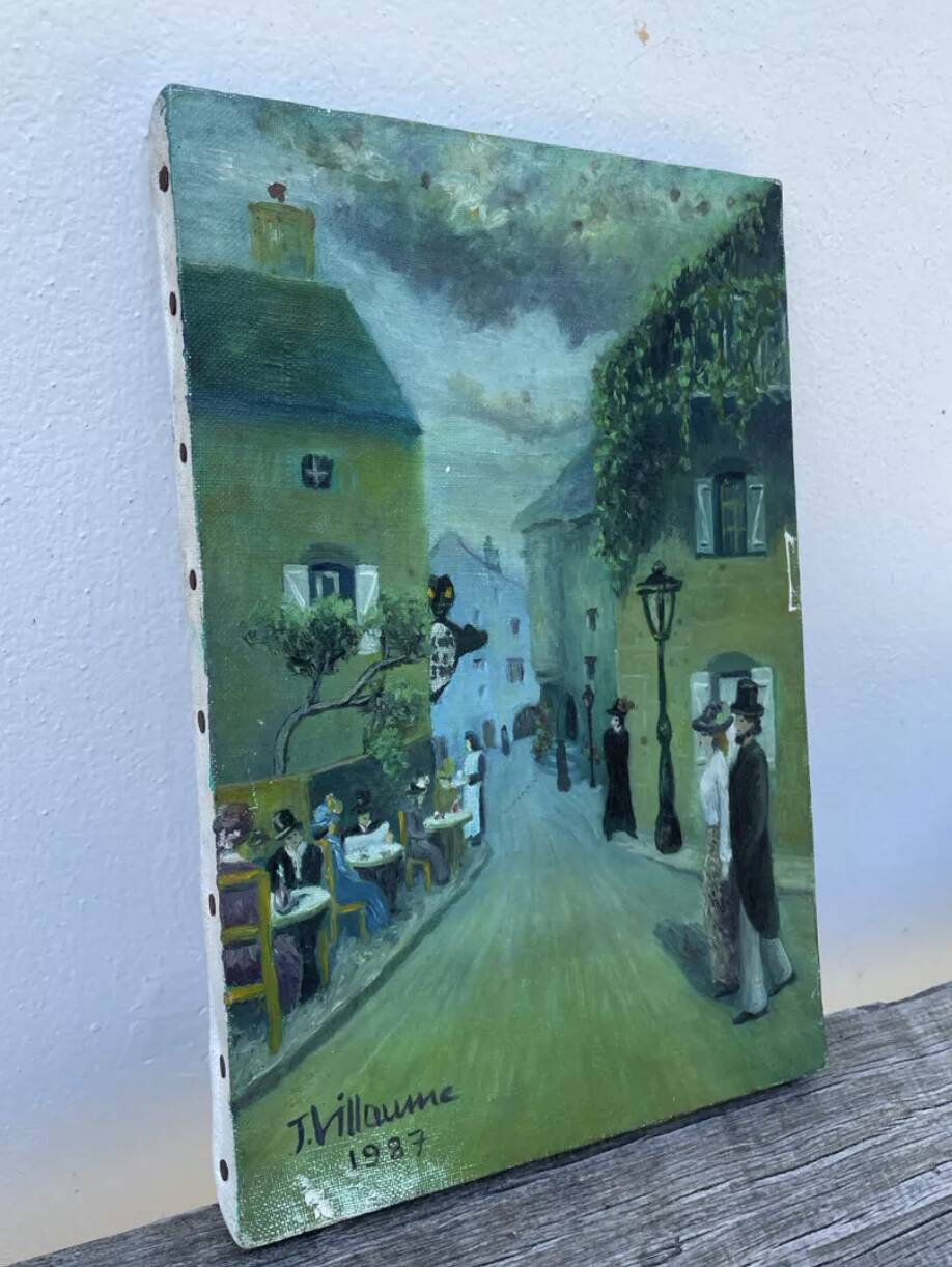 Peinture parisienne huile sur toile Montmartre / Tableau de Paris