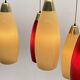 red and yellow murano glass pendants