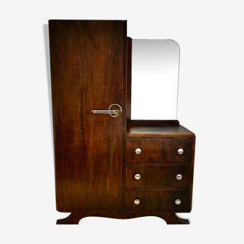 Asymmetrical chest of drawers with mirror