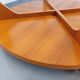 Vintage round coffee table with 2 tops by Hugues Poignant, in teak and glass
