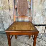 4 chaises anciennes style Louis XVI en bois et cannage, XIXème s.
