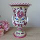 Colorful Ceramic Vase from Italy Deruta l'Antica: Amphora Flowers and Rooster