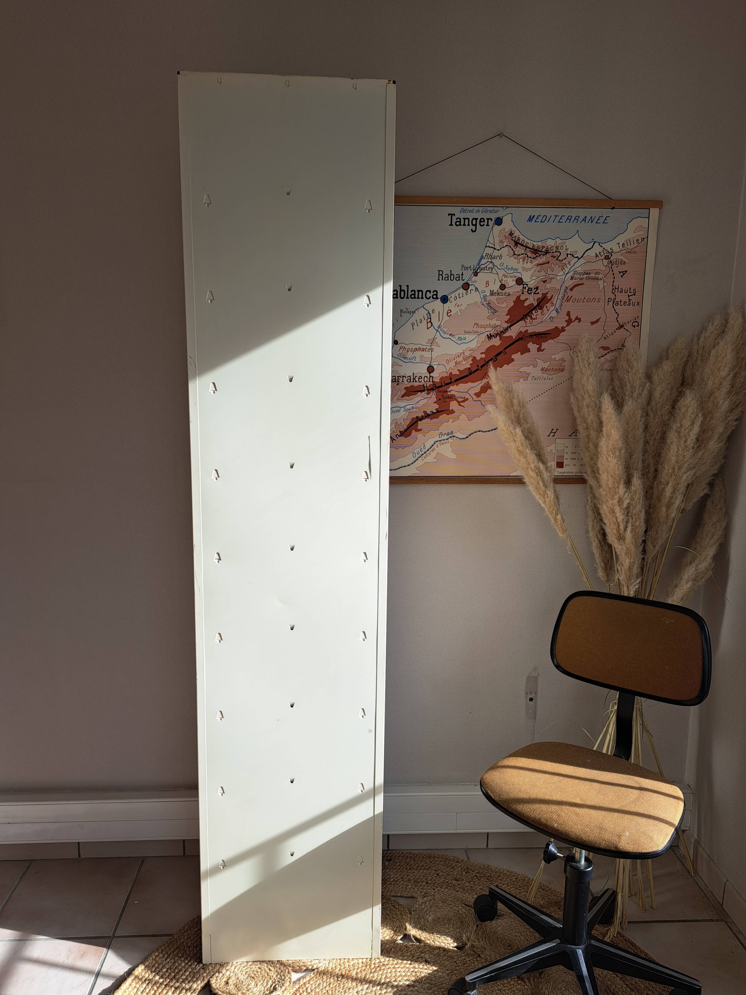 Vintage metal clamshell cabinet