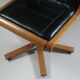 Office armchair in beech and black leather for Cofemo, Italy