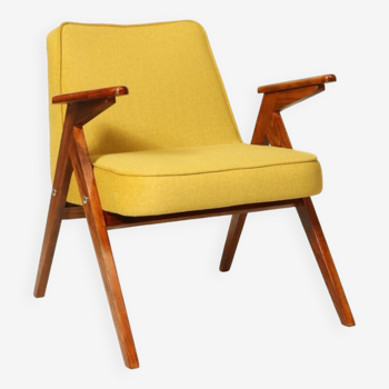 Scandinavian fauteuil jaune rétro  1970 milieu de siècle modern design chaise de salon