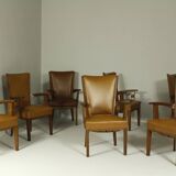 Armchairs by H. Wouda for H. Pander & Zn., 1920s, Set of 7