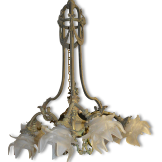 Louis XVI style bronze chandelier