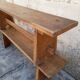 Pair of oak old farm benches 2m71