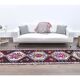 Vintage Pink Geometric Turkish Hand-Knotted Runner 83x375