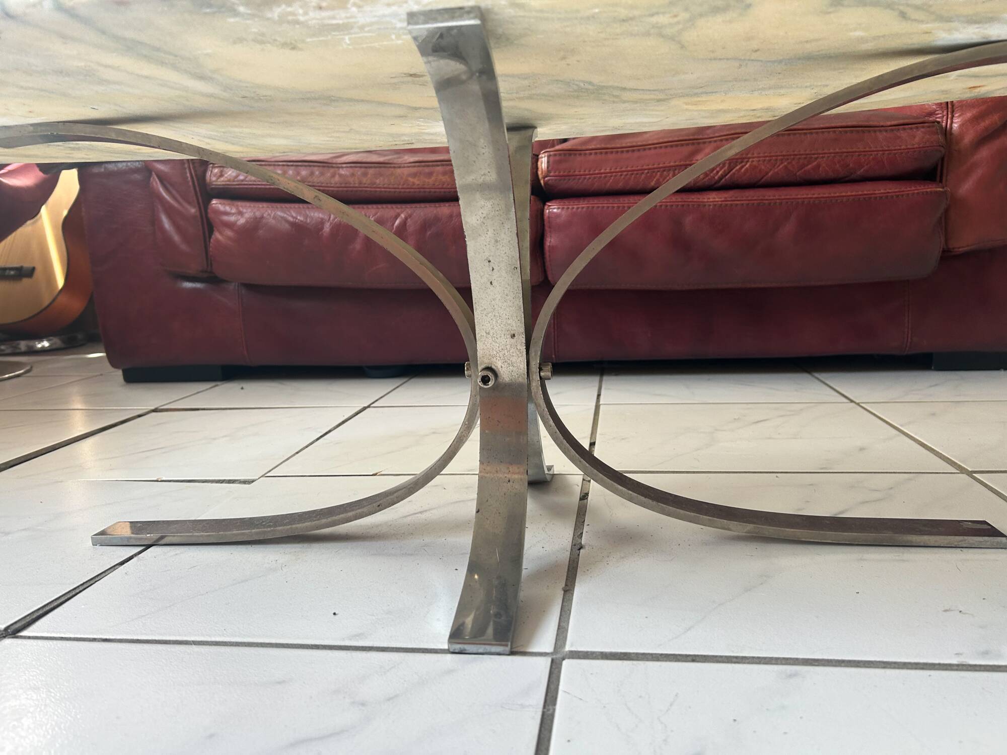 Vintage surf-style coffee table marble Osvaldo Borsani
