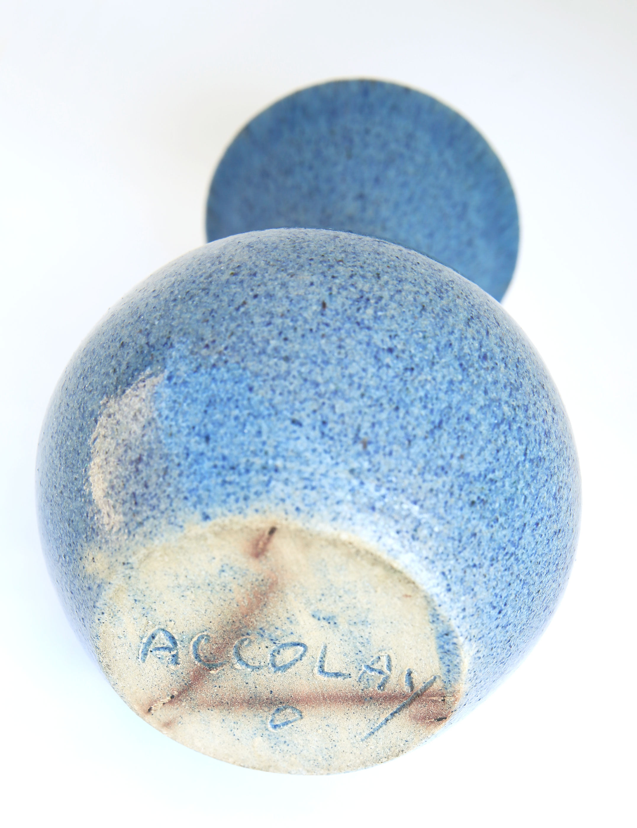 Accolay vase in blue speckled ceramic