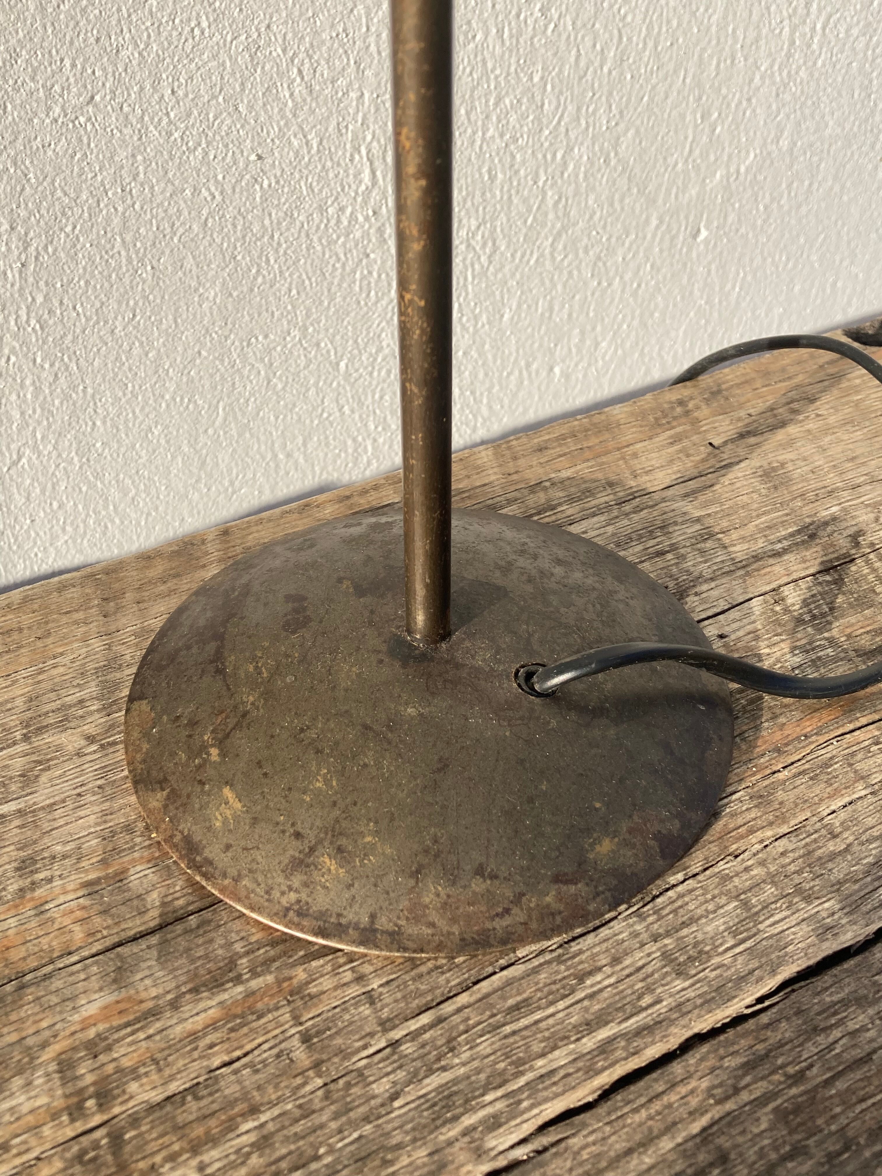 Vintage sun-shaped wrought iron lamp foot