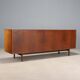 Vintage low sideboard in walnut veneer, Italian design, 1960s original