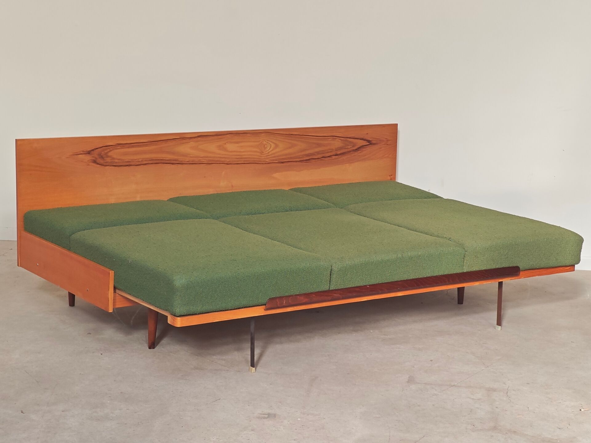 Green folding bench sofa by UP Zavody 1970