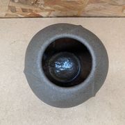 Ancien vase boule céramique grise vintage