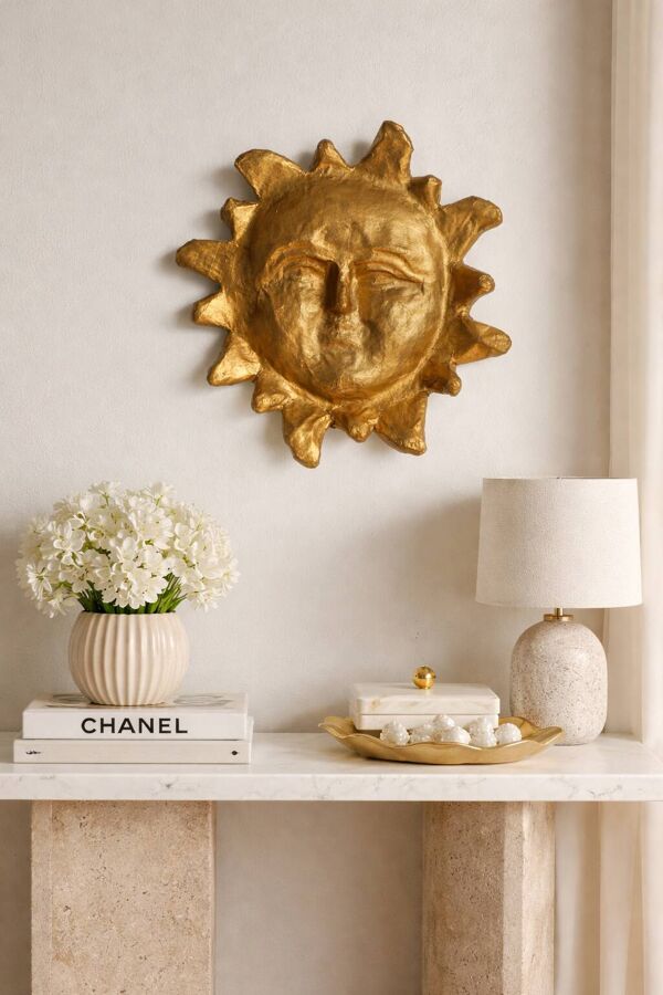 Beau Soleil mural doré – style Line Vautrin / esprit Roi Soleil