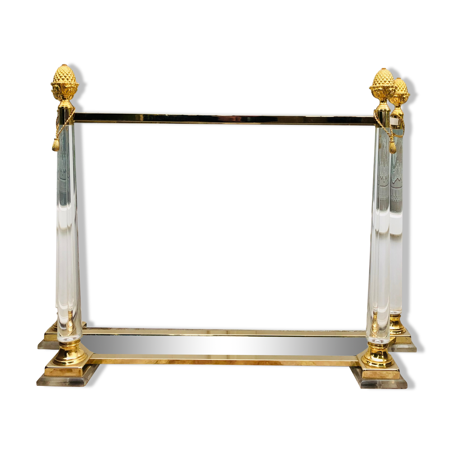 Console in Plexiglas and gold metal