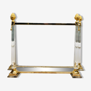 Console in Plexiglas and gold metal